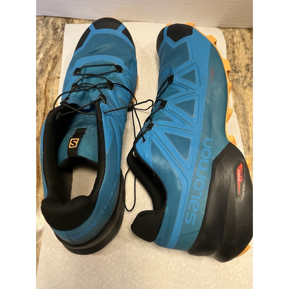 👟 Blue Salomon Speedcross 5 Trail Running Shoes Men's Size 12 Orange Outsole